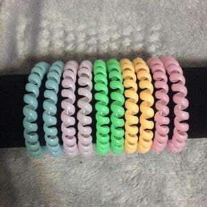 10 Glow In The Dark Spiral Hair-ties/Bracelets